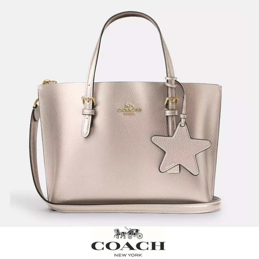 🌟❤️Coach Mollie Tote Bag 25 Gold/Light Champagne
